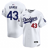 Men's Los Angeles Dodgers #43 Anthony banda White 2024 World Series Stitched Jersey Dzhi,baseball caps,new era cap wholesale,wholesale hats